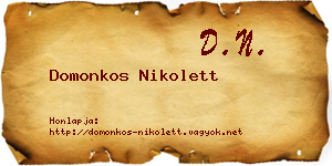 Domonkos Nikolett névjegykártya